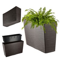 Kadax Blumenkasten Aus Kunststoff, Balkonkasten Mit Einsatz, 56 Cm, Mokka