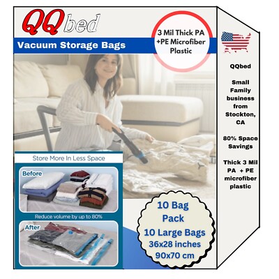 10 PACK XL Space Saver Extra Large Vacuum Seal Storage Bag ZIPLOCK  Organizer Bag