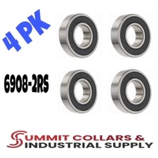 6908-2RS Ball Bearing 40x62x12mm Rubber Sealed Premium (4PK)