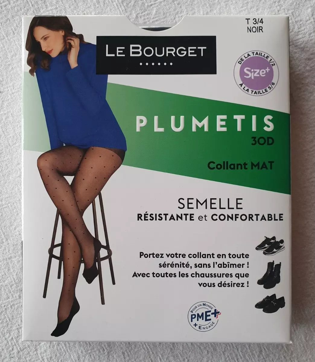 Collants noir plumetis semelle resistante 30D taille 3 4 Le Bourget
