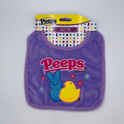 Peeps Easter Baby Bib Soft Velour Purple Spring Flower 2023 Basket Gift Dan Dee