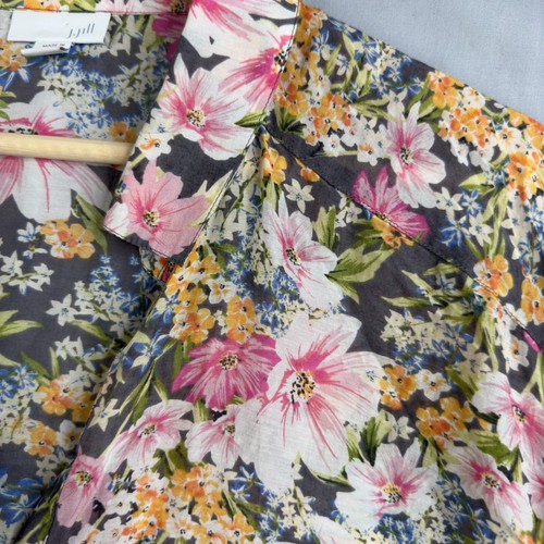 J.Jill Cotto Silk Floral print Button Up Shirt Women Sz 1X Blouse Long sleeve - Picture 3 of 5