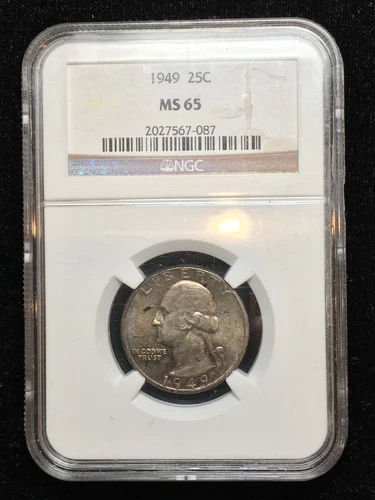 1949 NGC (MS65) SILVER QUARTER *NATURAL TONE*
