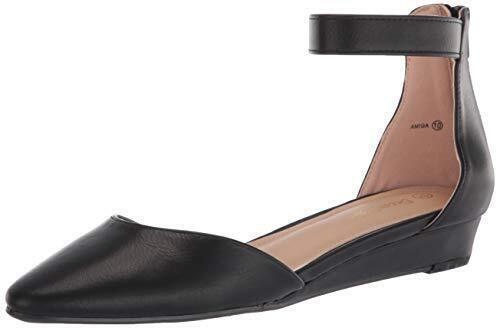 Women's Flats Shoes Low Wedge Ankle Strap Soft-soled Pointed Toe Shallow Flat - Picture 23 of 27
