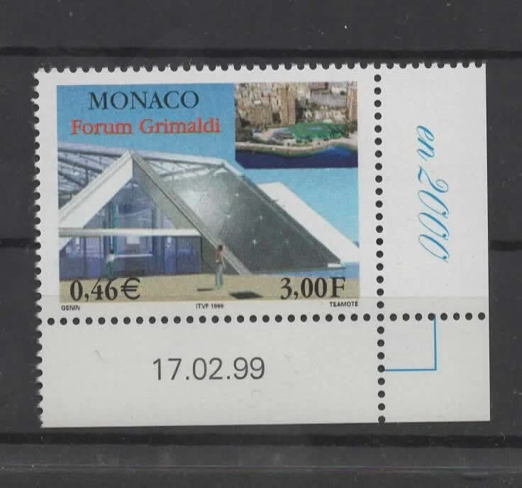 MONACO -- Timbre -Coin daté 17.02.99 -- Forum Grimaldi - Photo 1/1