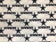 NFL DALLAS COWBOYS COTTON FABRIC WHITE , 1/4 YARD, 60  Wide, 9  x60  