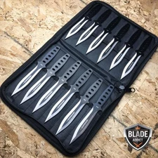 12PC 6" Tactical Ninja Hunting Combat Ninjutsu Kunai Throwing Knife Set + NEW