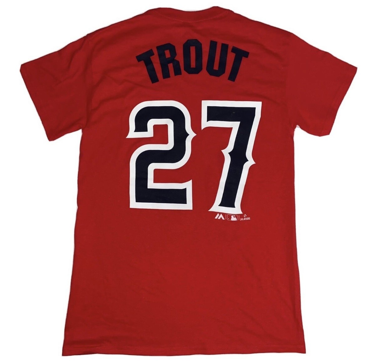 Majestic Los Angeles Angels Mike Trout T Shirt Jersey Mens Large New Red