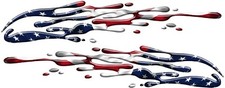 Vehicle Auto Wrap Boat Car Truck Drips Graphics Decals Stickers Usa Flag 90