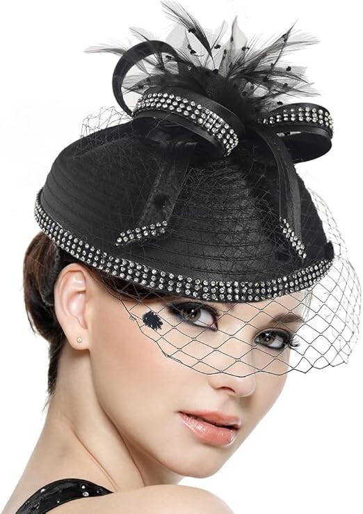 7496 Women Formal Fascinator Wedding Church Racing Hat Headband Women Luxury Designer Fascinator Hats Headband For Wedding  main image 4