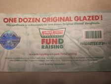 KRISPY KREME CERTIFICATE- SAVE YOURSELF $ 5.50 NOW VERSES PAYING $15.50 AT STORE