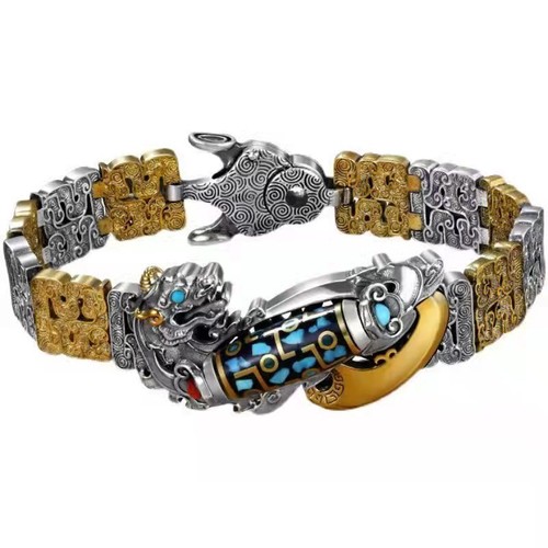 Herren Dzi Tianzhu Stahl Motorrad Biker Kette Armband Wristband Geschenk Armbänder - Bild 5 von 15