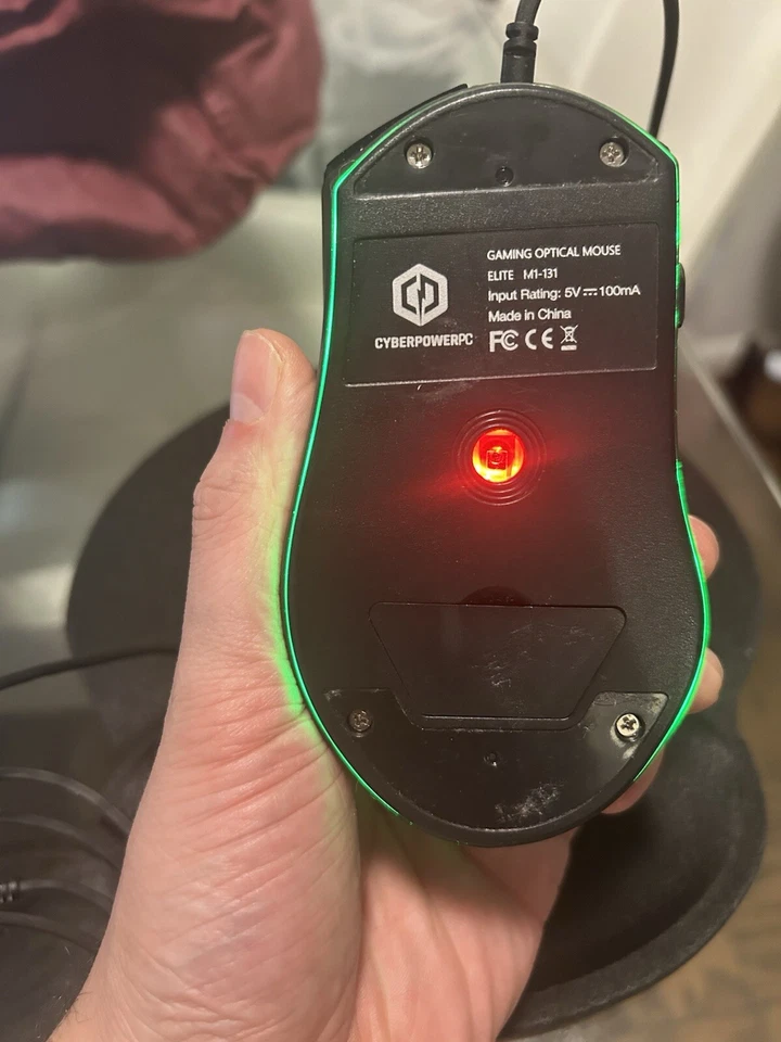 CyberPower PC Elite M1-131 Gaming Mouse Wired Optical LED Weighted USB - Image 4 of 4