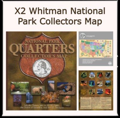 X2 Whitman National Park Collectors Map For 50 States + DC & Territories Slots 