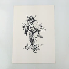 Vintage Frank Frazetta Conan The Barbarian Artwork Art Print 15x11" Lithograph D