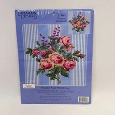 Candamar Designs Miranda's Roses Pillow Counted Cross Stitch 12"x12" Aida Cloth