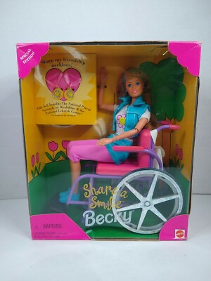バービー　ベッキー　車椅子　1996年製　マテル　becky barbie Vintage Barbie Share a Smile Becky Doll Wheelchair 1996