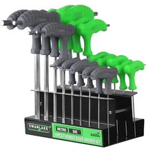SWANLAKE 18pc T-Handle Allen Wench Set, Metric/SAE with Storage Stand