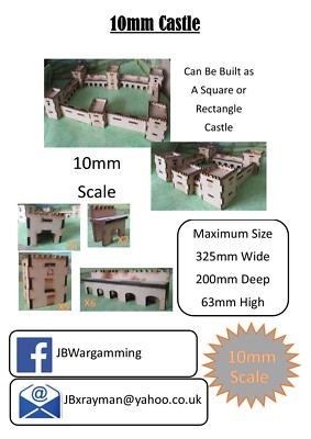 10 mm Burg Fort Napoleonisch Mittelalter Max 325 x 200 x 63 mm hoch Lasercut