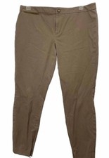 Lauren Ralph Lauren Pants Womens 16 Tan equestrian Style Cotton Stretch Tapered