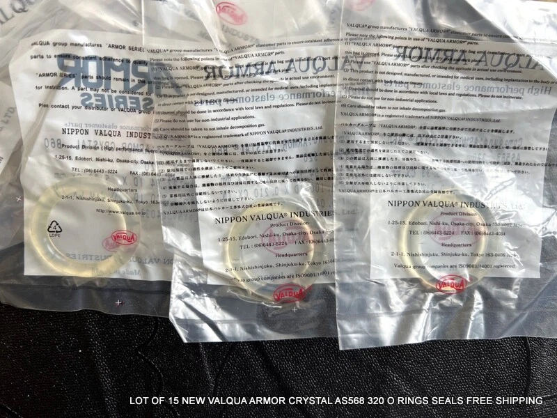 LOT OF 15 NEW VALQUA ARMOR CRYSTAL AS568 320 O RINGS SEALS FREE SHIPPING - Image 3 of 4