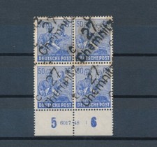 SBZ 50 Pfennig Handstempel 1948** HAN Viererblock Michel 178 V gepr&uuml;ft (S21376)