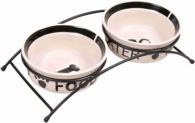 Trixie Eat on Feet Two Keramik Hundenapf Set, 0,6 Liter
