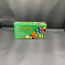 Mini Lights 20 Lights Green Wire 5 feet Multi-Color Indoor Use NEW