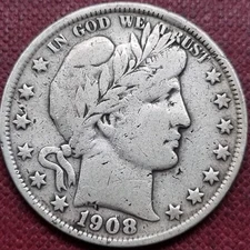 1908 S Barber Half Dollar 50c Better Grade #80462