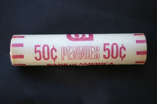 1981-D LINCOLN CENT ORIGINAL BANK WRAP ROLL OBW BofA PENNY ROLL - Picture 5 of 5