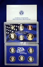 2004 Proof Set. Complete and Original in BLUE  mint paper box