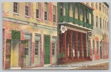 Vintage Dock Street Theatre Charleston SC Linen Postcard 1736 Landmark