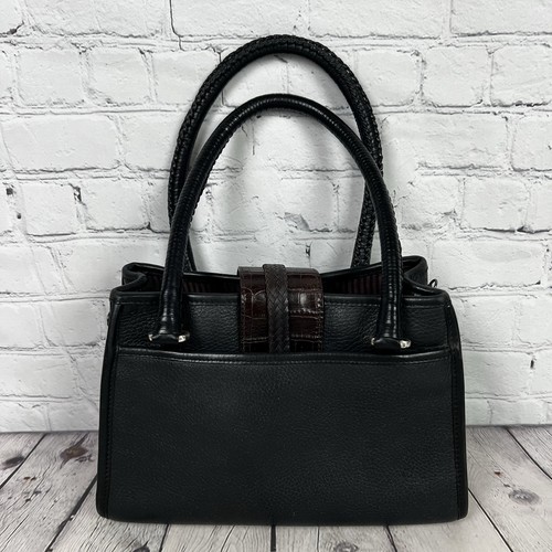 BRIGHTON Vintage Krokodilleder braun schwarz Umhängetasche Handtasche Herzanhänger 301979 - Bild 3 von 15