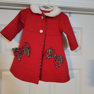 Blueberi Boulevard 12M Baby  Sparkly Christmas Coat