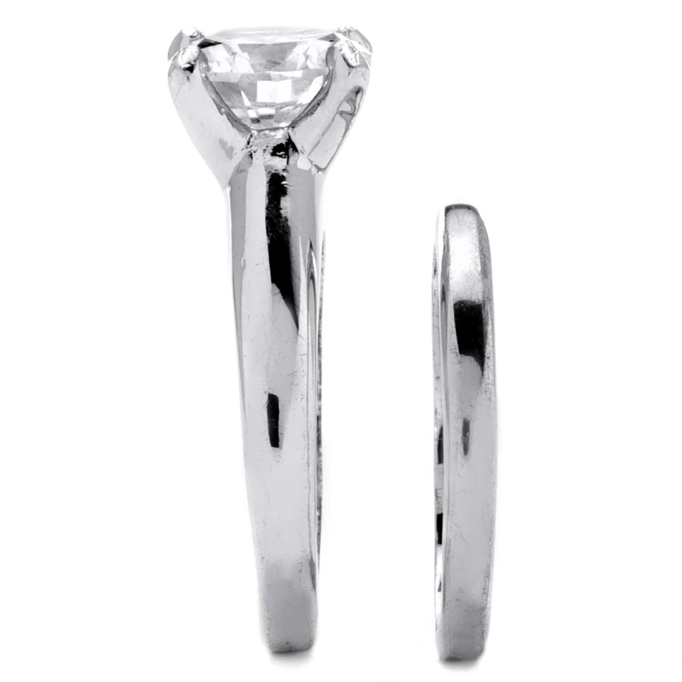 3 TCW Cubic Zirconia 2-Pc. Bridal Set in Platinum-plated Sterling Silver - Image 2 of 4