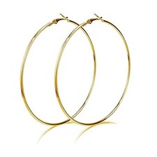 Dainty 100mm 14K Yellow Silver Big Large Hoop Earrings For Women Sensitive Gold