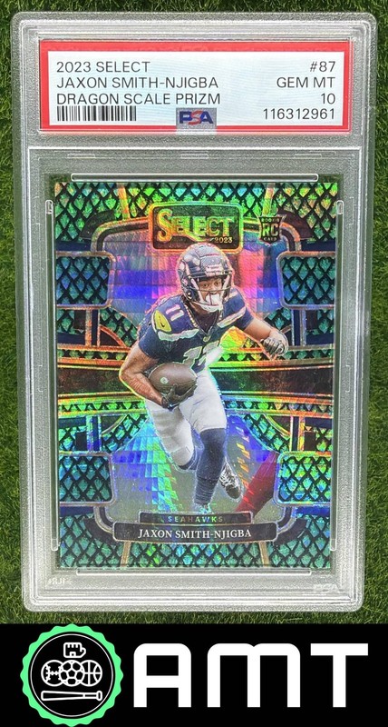 Jaxon Smith-Njigba RC PSA 10 2023 Panini Select 12/70 Dragon Scale Seahawks 2961