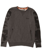 Superdry Mens Sweatshirt Jumper Medium Grey Camouflage Cotton NV18
