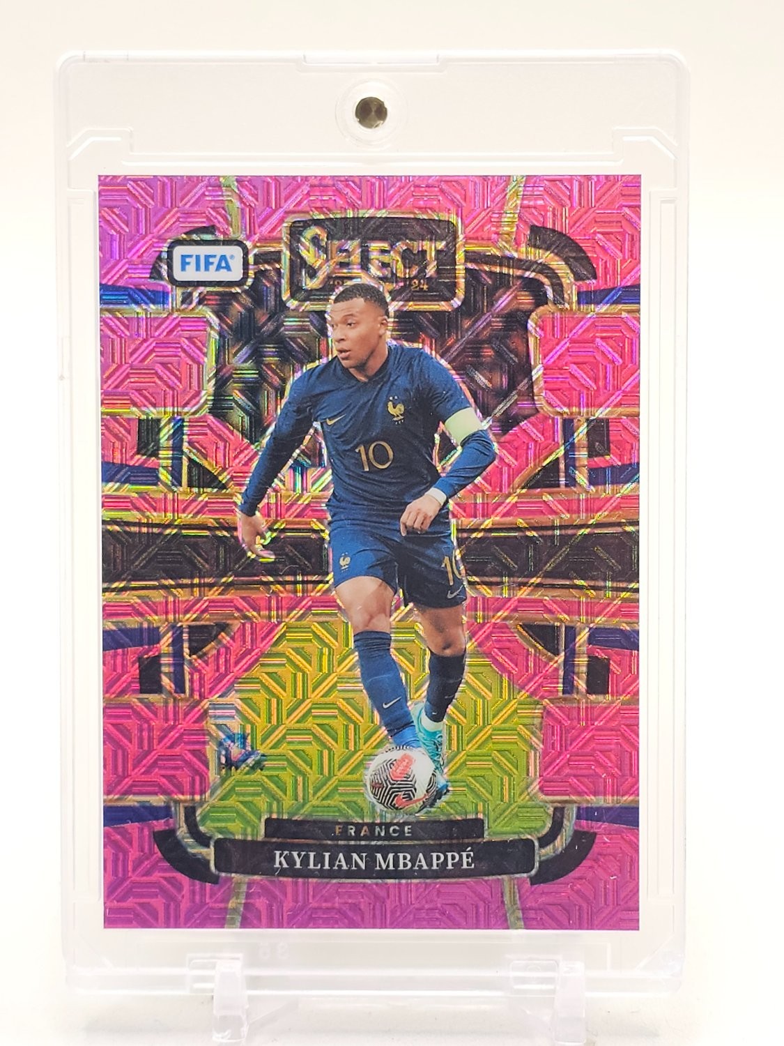 KYLIAN MBAPPE 2023-24 SELECT FIFA TERRACE SOCCER PINK MOJO /199 #80 FRANCE Q2596