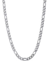 Figaro Chain Stainless Steel Necklace 5MM 18 Inch Men Women Silver Tone Chain
