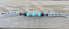 BRAND NEW Turquoise, Black,  Leopard Beaded Curb Strap By ALW Equine