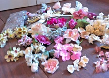 Vintage Millinery Flowers Lot for Hats Dolls Doll Hats Craft Embellishment