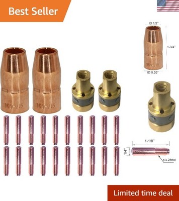 Professional 0.035'' Mig Accessory Kit: 20 Tips & Gas Nozzles for Miller & Hobart