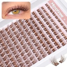 Brown Lash Clusters Natural Lash Extensions Wispy Eyelash Clusters 168 Pcs C Cur