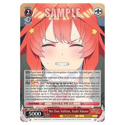 Weiss Schwarz Die Quintessenz Quintuplets Film ihr eigener Band, Itsuki N...