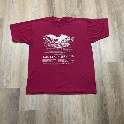 C.B. Clark Services Shirt Mens Extra Large Red Thomas Jefferson Quote 2A Graphic