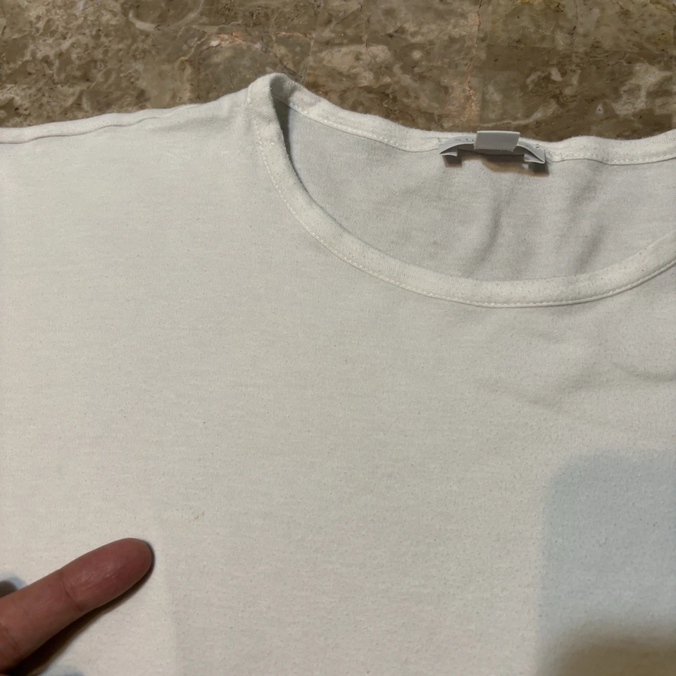 Camisa Sunspel Para Hombres Mediana Pequeña Blanca Sea Island Algodón Manga Corta Batidor Usada Foto 3 de 4