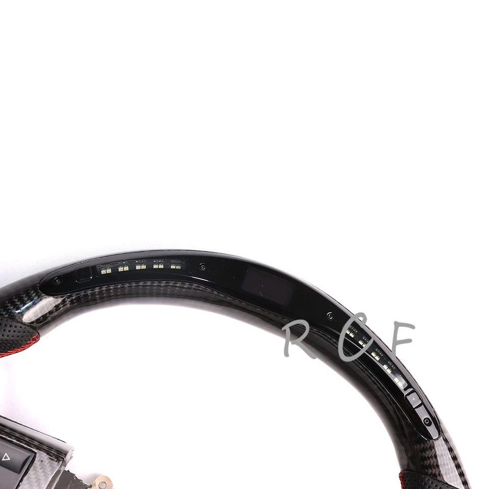 Volante de fibra de carbono LED RPM apto para Chrysler 300C Dodge Charger SRT8 05-09 Foto 4 de 4