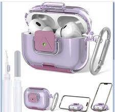 Secure Lock Case for AirPods Pro 2 with Phone Stand with Cleaning Pen  Keychain