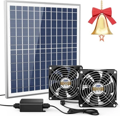 NEIJIAER 18W Solar Powered Fan for Outside, Adjustable Speed & 10FT Cable, Waterproof